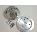 CHEVY SBC PULLEY COMBO SINGLE GROOVE ALLOY SHORT WATER PUMP SET BILLET CRANK AND WATERPUMP